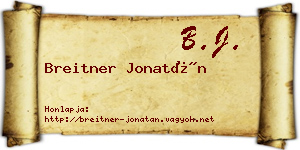 Breitner Jonatán névjegykártya